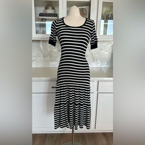 Polo Ralph Lauren Waffle Knit Drop Waist Midi Dress Sz S